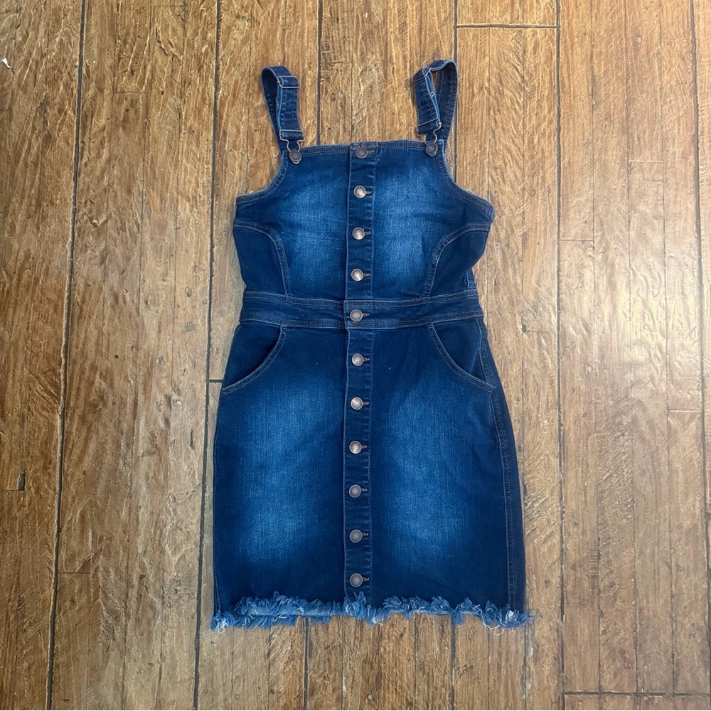 Wax Jean Mini Basic Denim Button Front Dress Sz S… - image 1